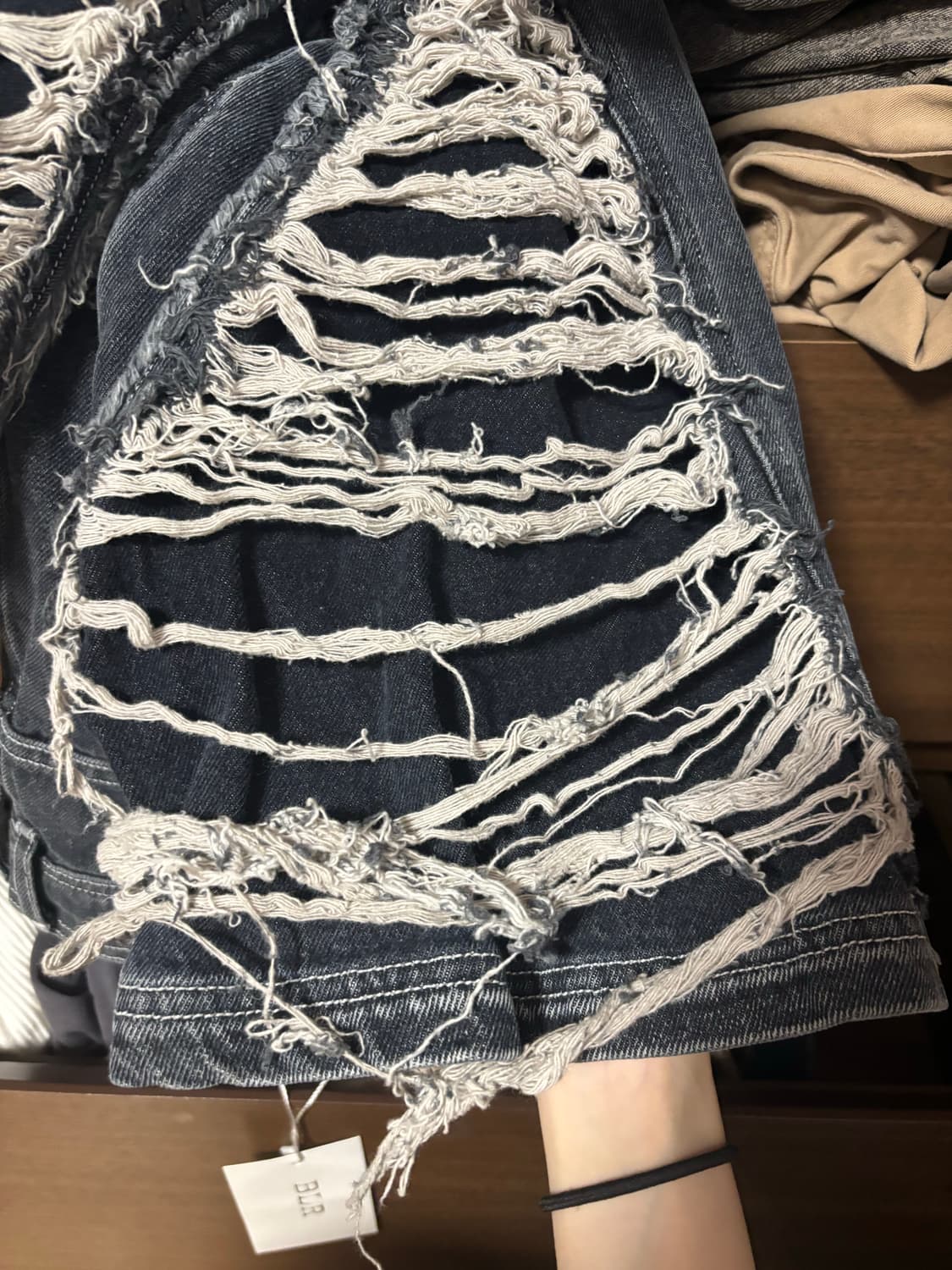 비엘알 크러시 더블라인 워싱 데님 팬츠 상품이미지3