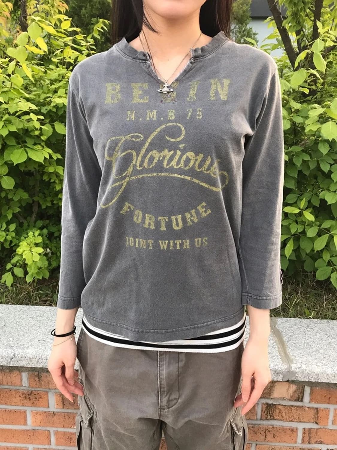 Find Favor Grey Graphic Long Sleeve 상품이미지3