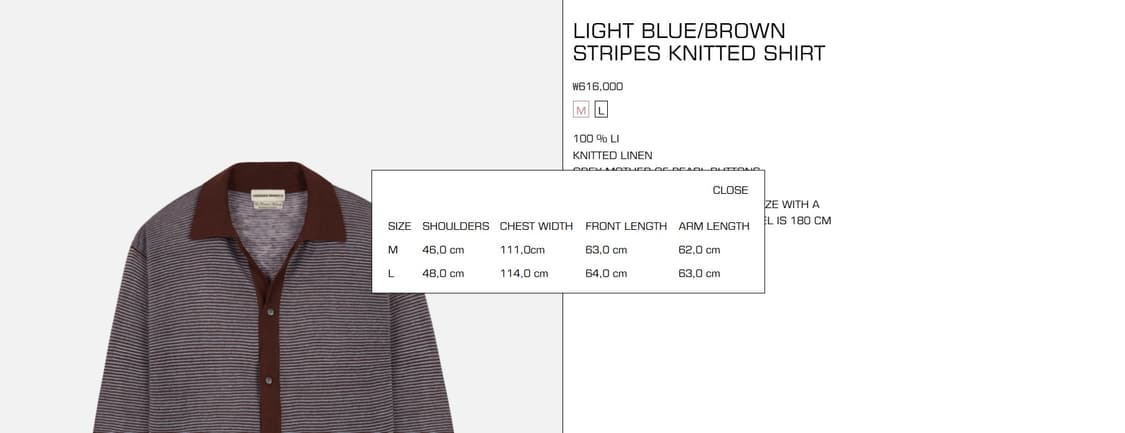 [L] camisas manolo 스트라이프 니트 셔츠 상품이미지3