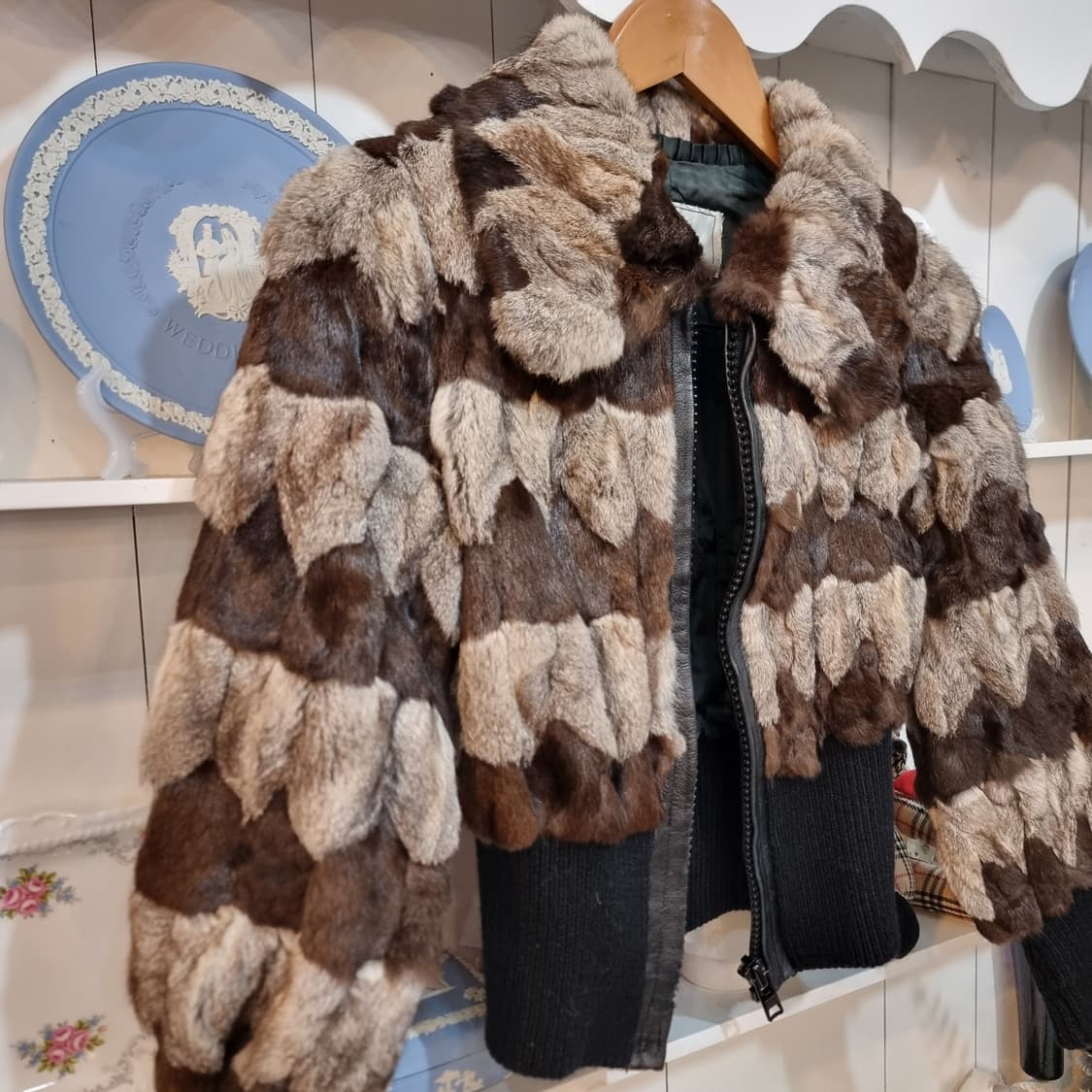 (살뤼 레 코팡) 천연모피 패치워크 숏자켓 상품이미지2