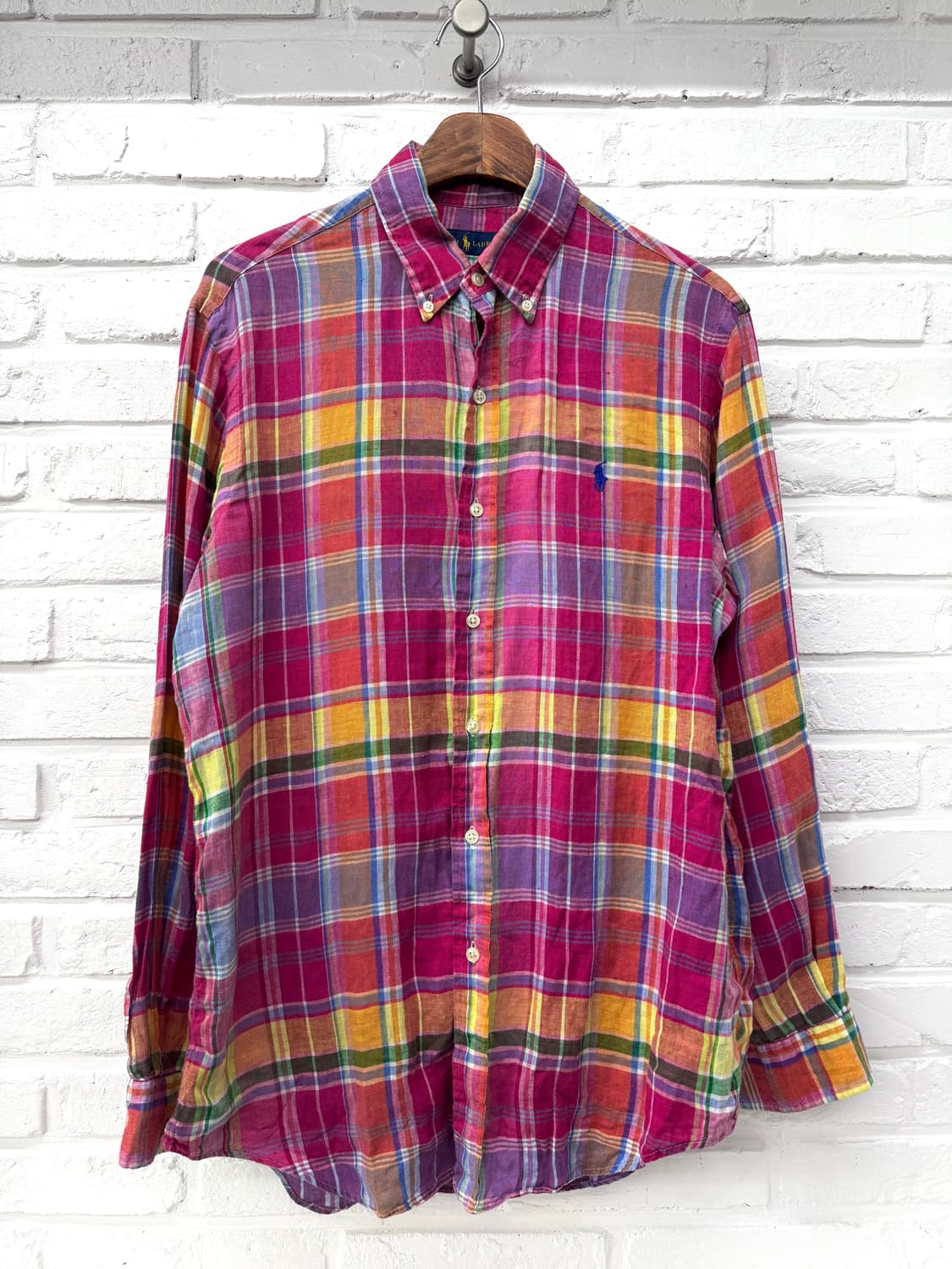 폴로 핑크 체크 셔츠 상품이미지3