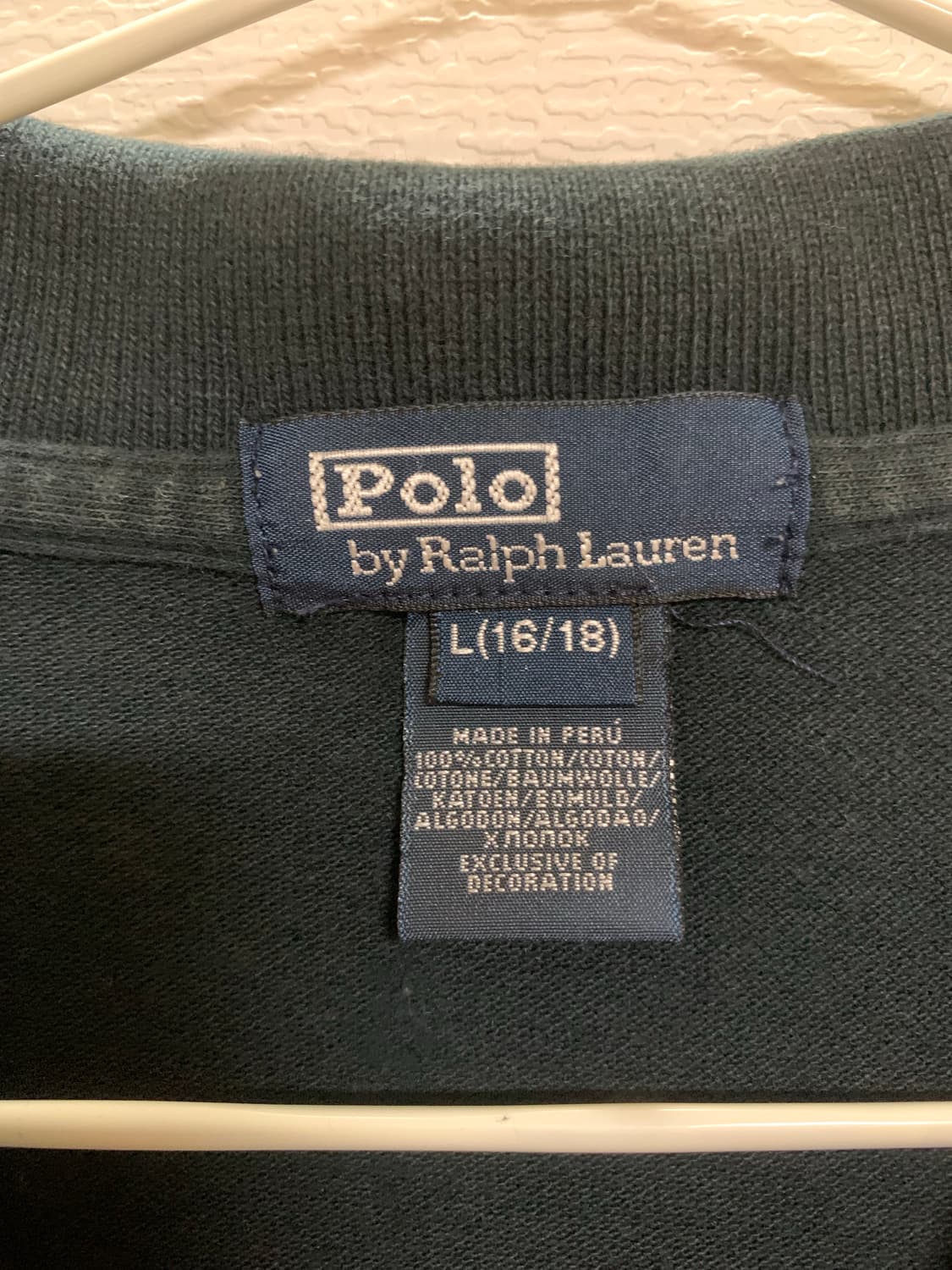 폴로 랄프로렌 빅포니 긴팔 카라티 네이비 16-18 세 상품이미지3