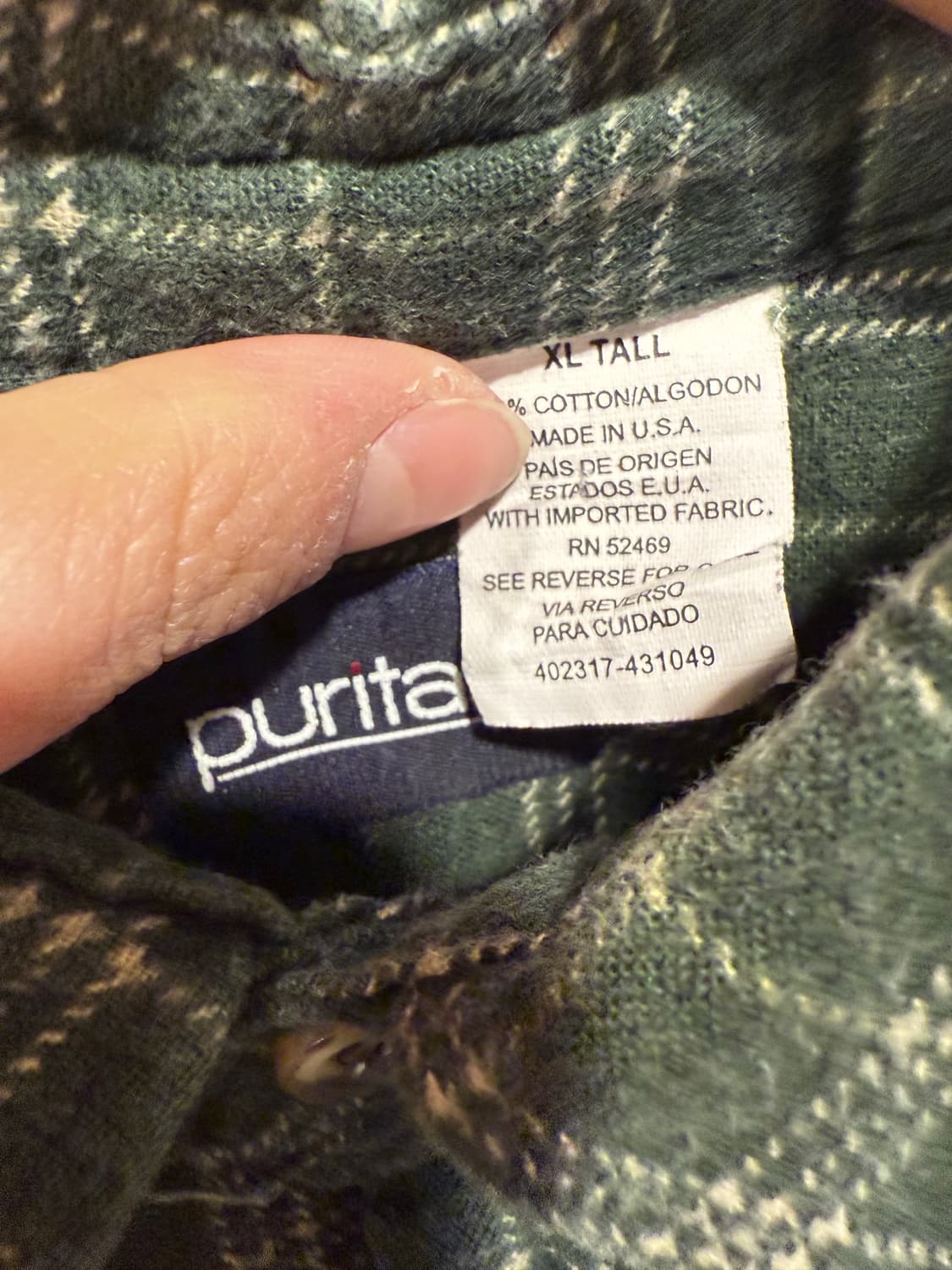 빈티지 그린 플란넬 셔츠 상품이미지2