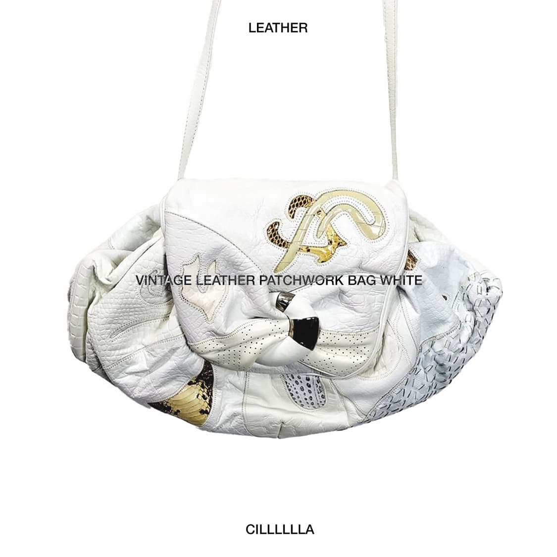 VINTAGE LEATHER 빈티지 레더 패치워크 백 화이트 상품이미지1