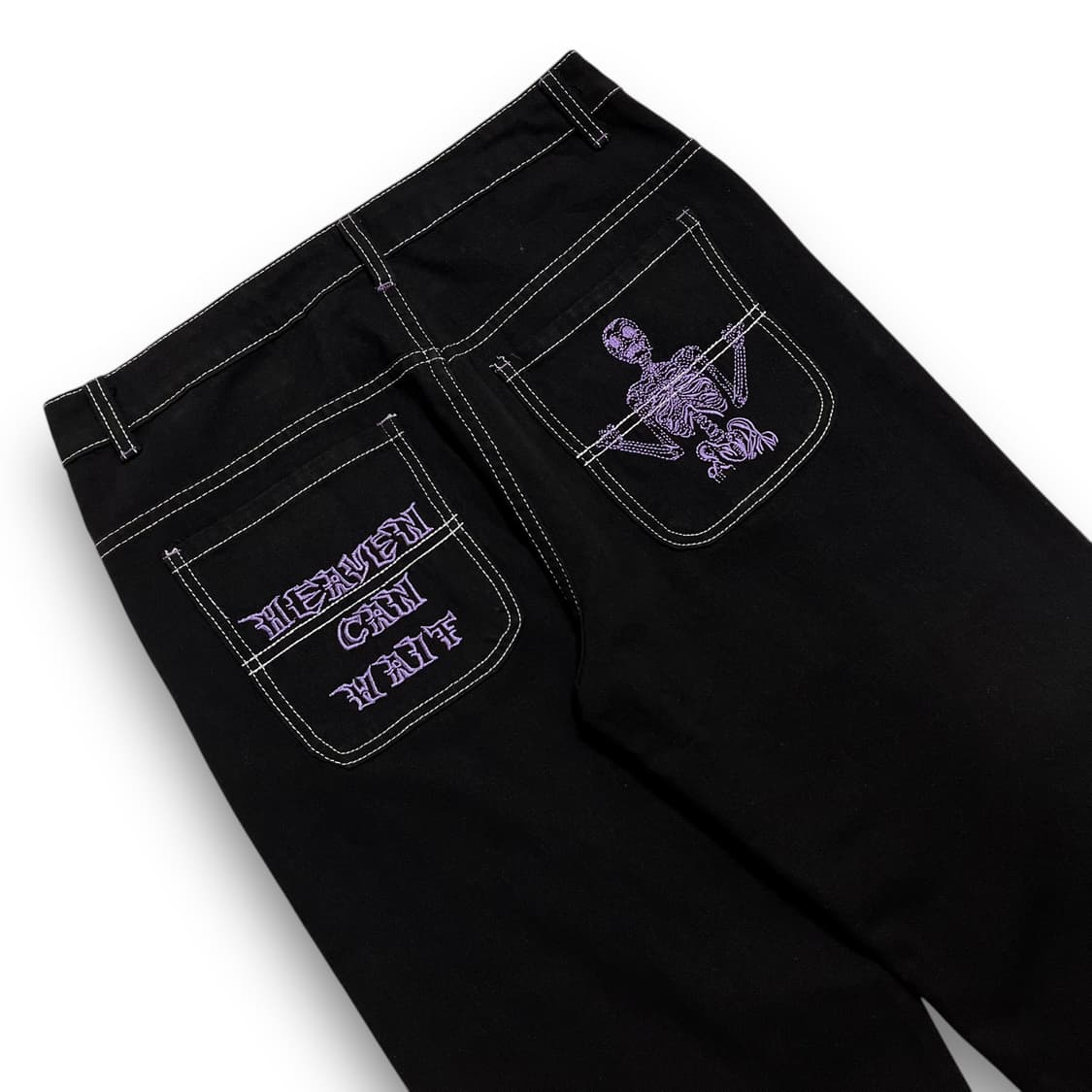 펑크 HCW 퍼플 스컬 크로스 다크 코튼 팬츠 상품이미지2