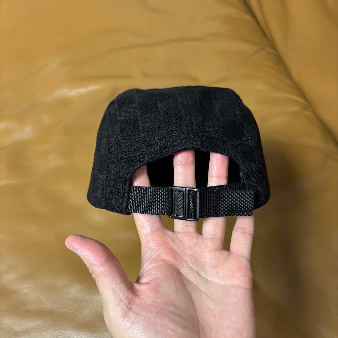 Supreme 슈프림 체커보드 블랙 캠프캡 모자 (Black) 상품이미지7