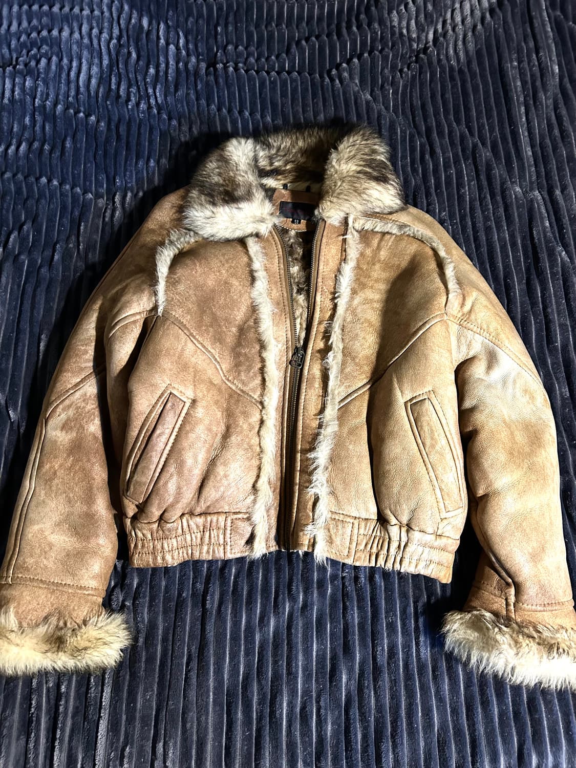 Sheep skin Fur Bomber Jacket 상품이미지1
