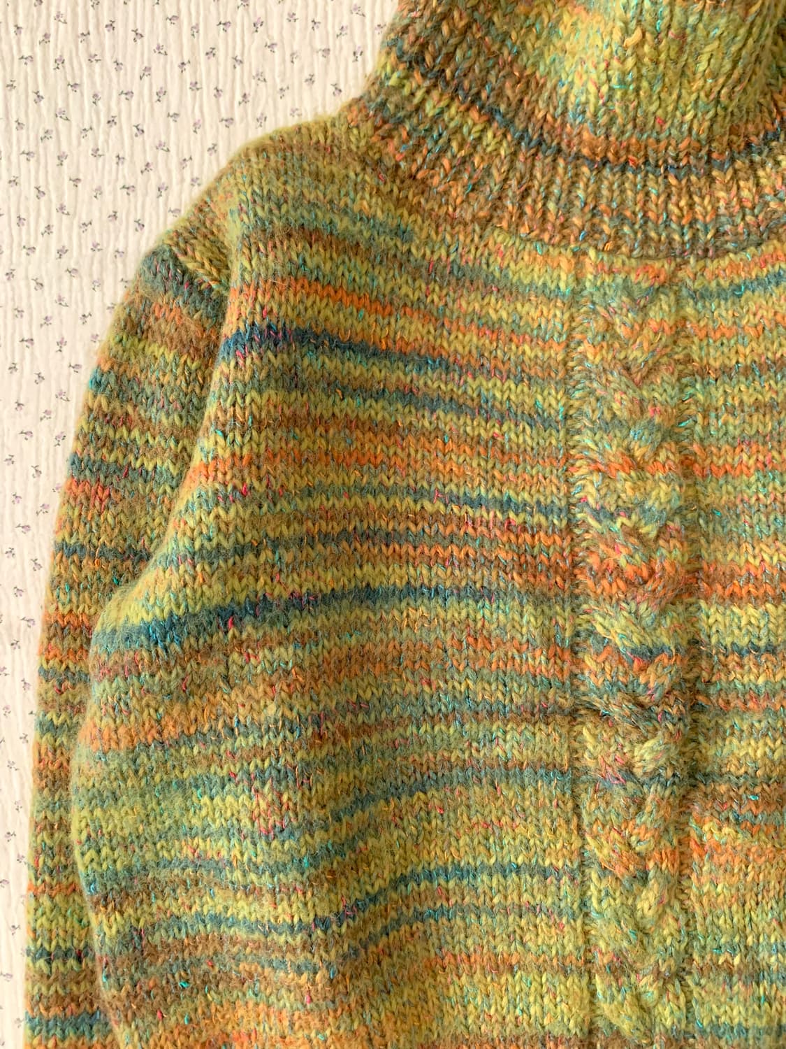 빈티지 무지개 목폴라 니트 상품이미지2