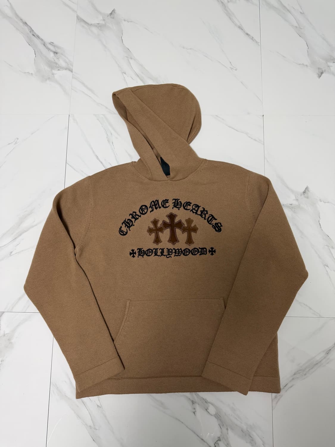 새상품 신형 크롬하츠 스웨이드패치 세메터리 캐시미어 후드티 M 상품이미지1