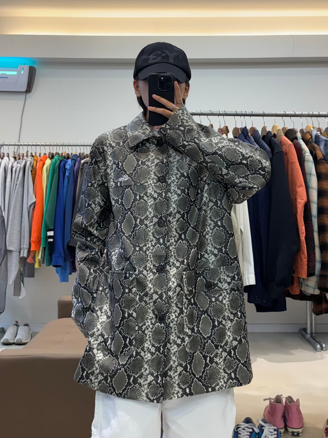 LMC 파이톤 가죽 카 코트 상품이미지5