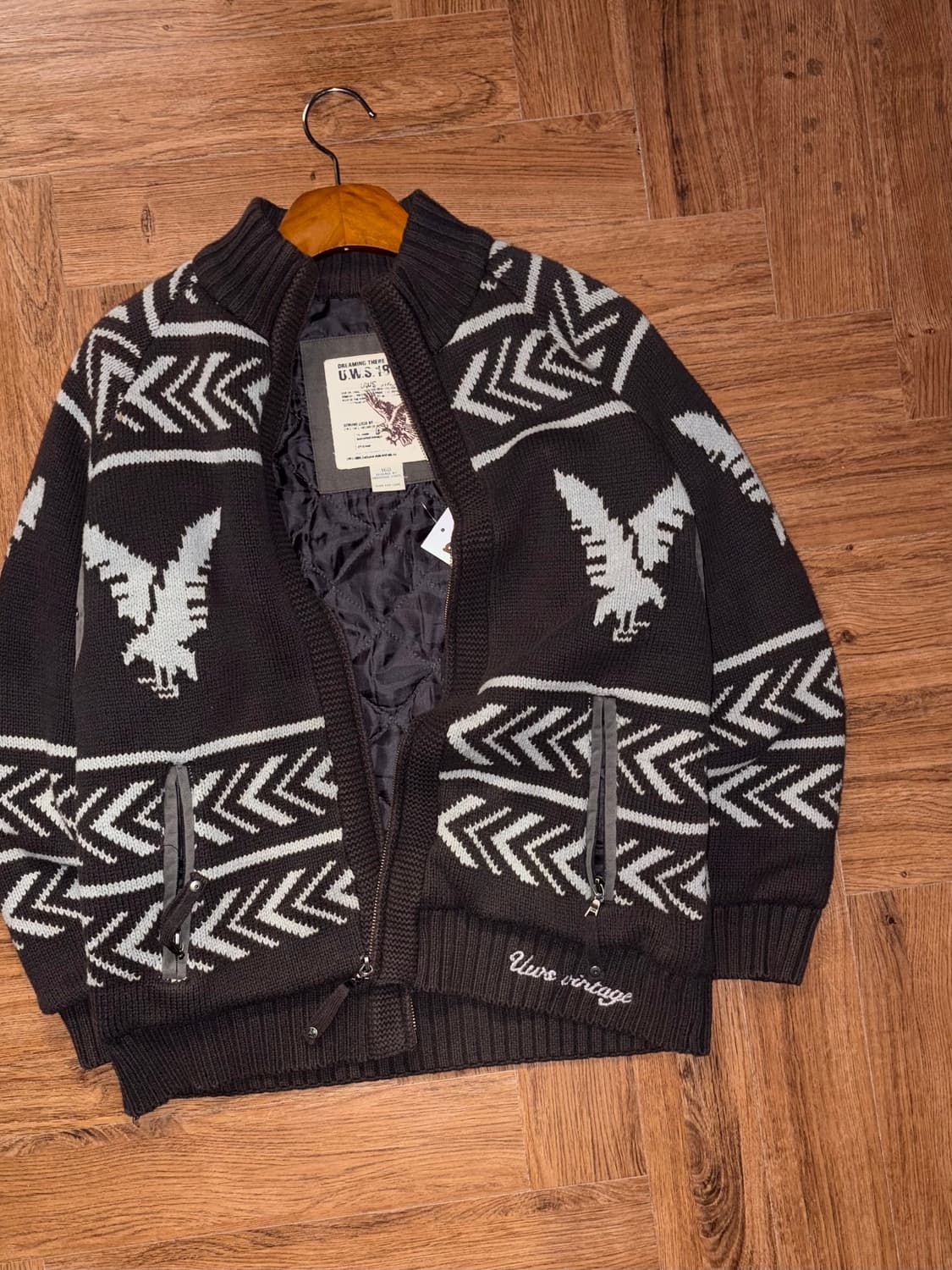 노르딕 누빔 니트집업 상품이미지3