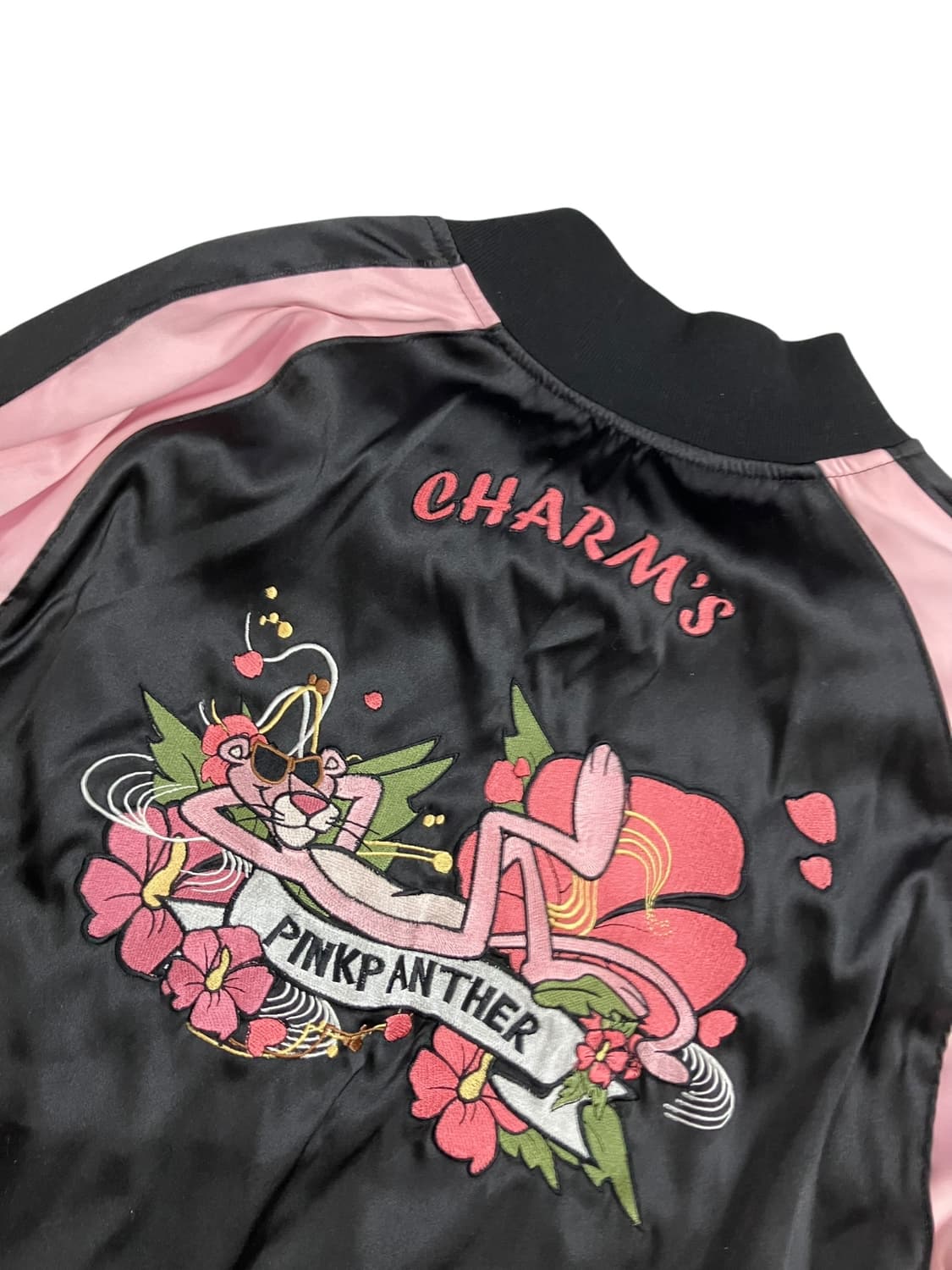 CHARMS 새틴 핑크 자수 봄버 자켓 95~100 상품이미지5