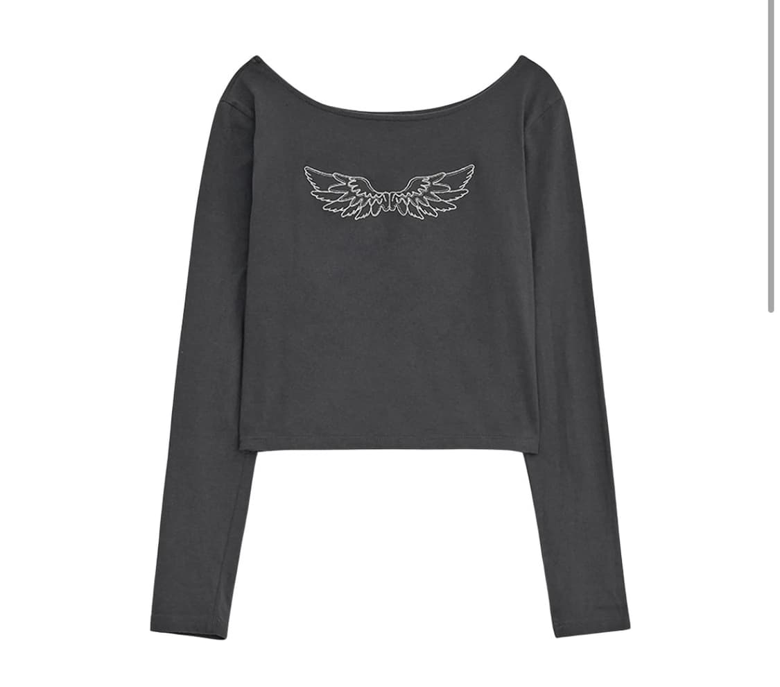 허그유어스킨 엔젤 윙 탑 차콜 상품이미지1