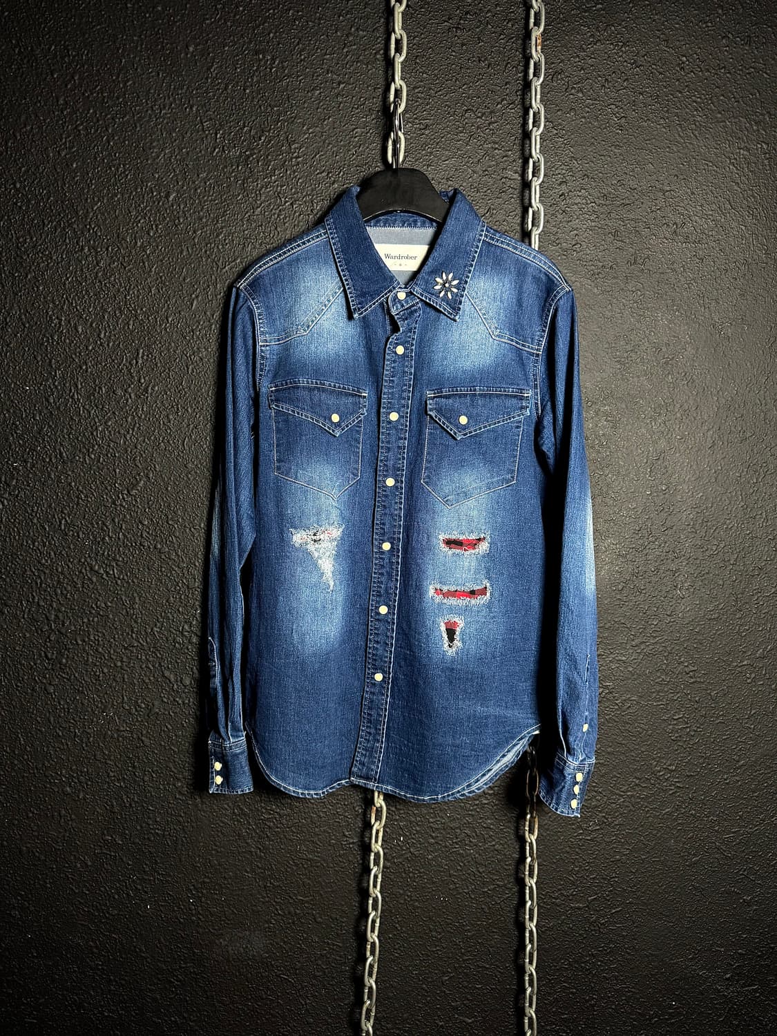 Wardrober – Distressed Western Denim Shi 상품이미지1