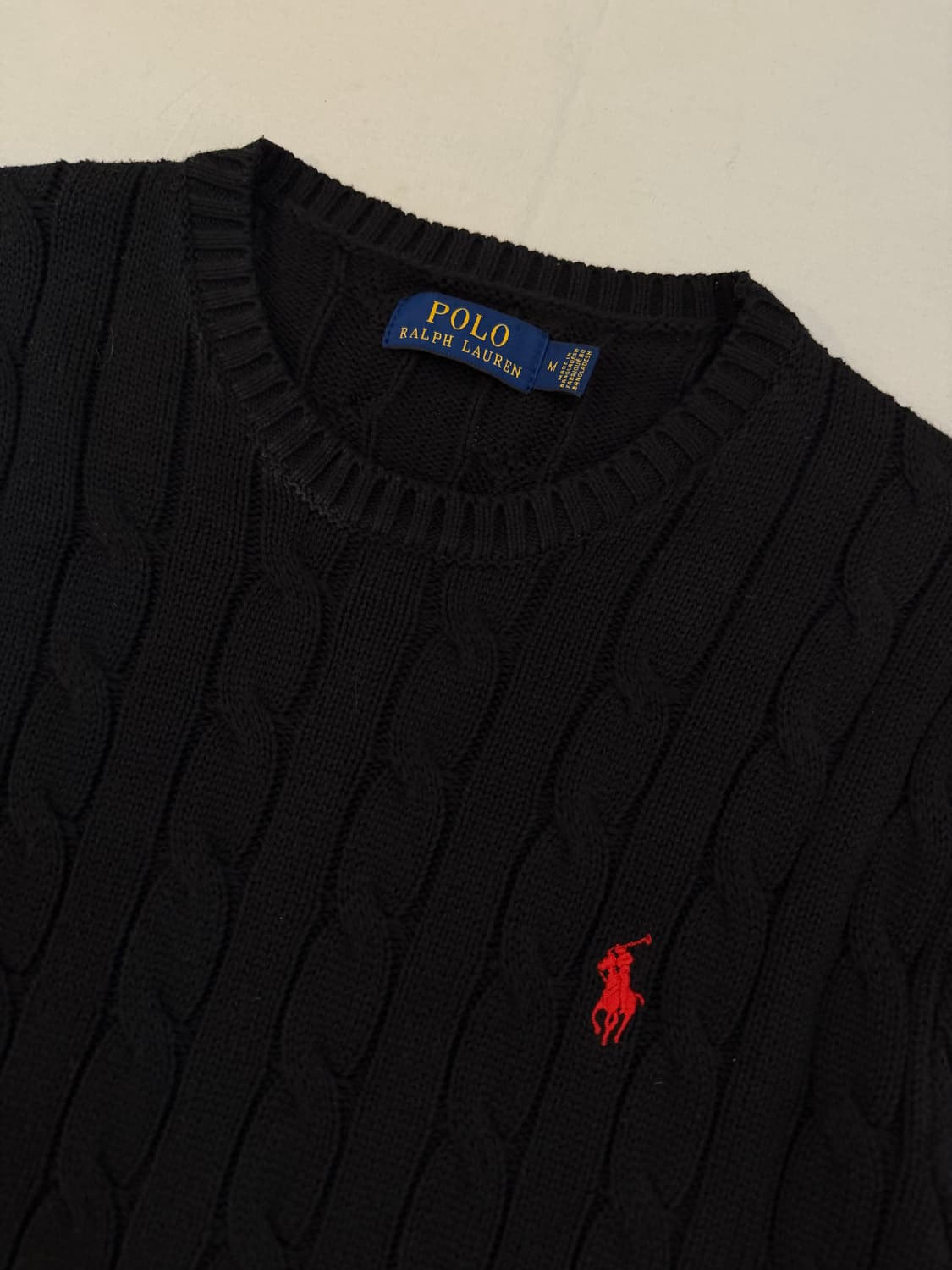 폴로 랄프로렌 신형 케이블 꽈배기 니트 네이비 상품이미지2