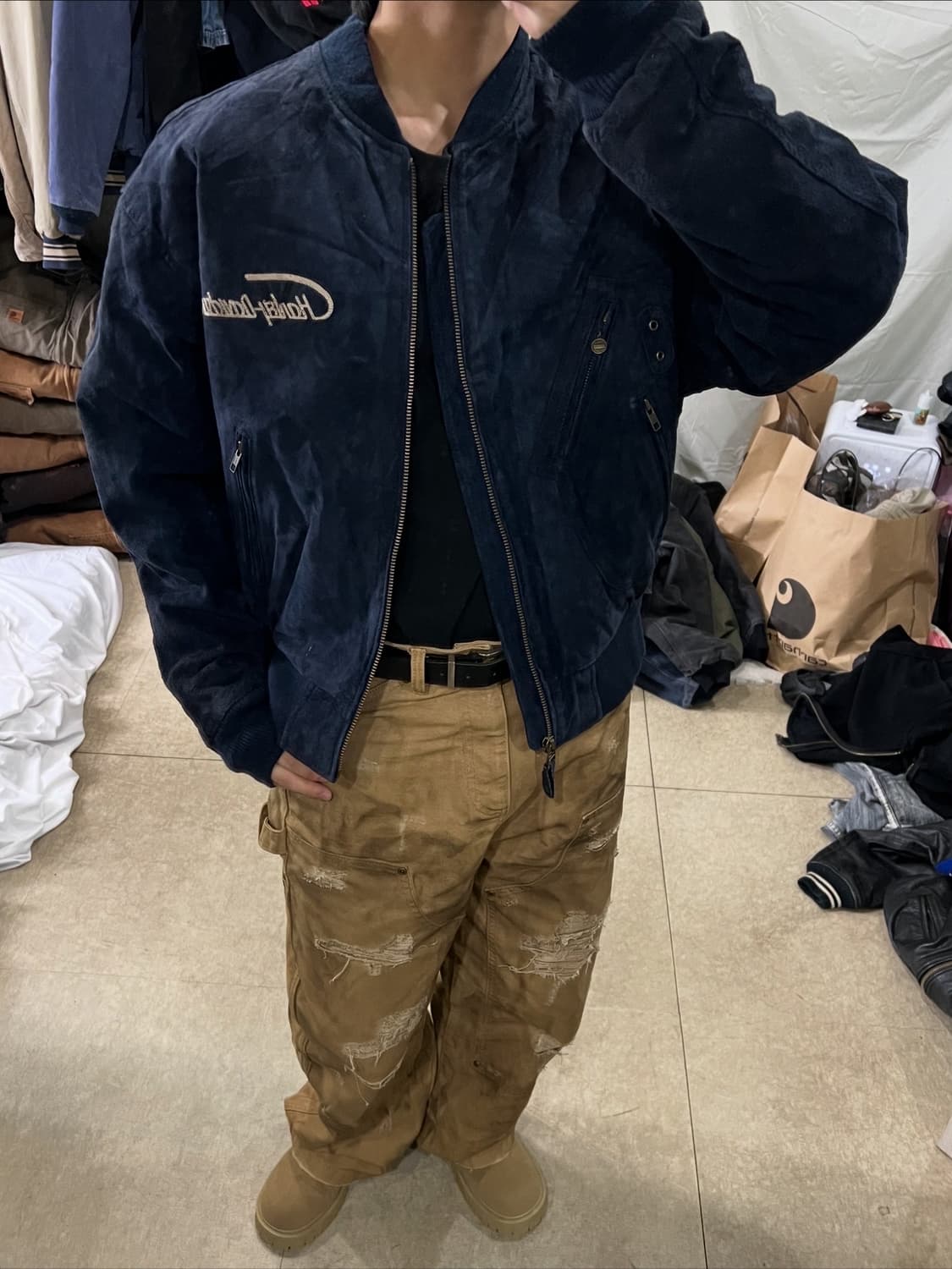 90s 할리데이비슨 스웨이드 가죽자켓 상품이미지4