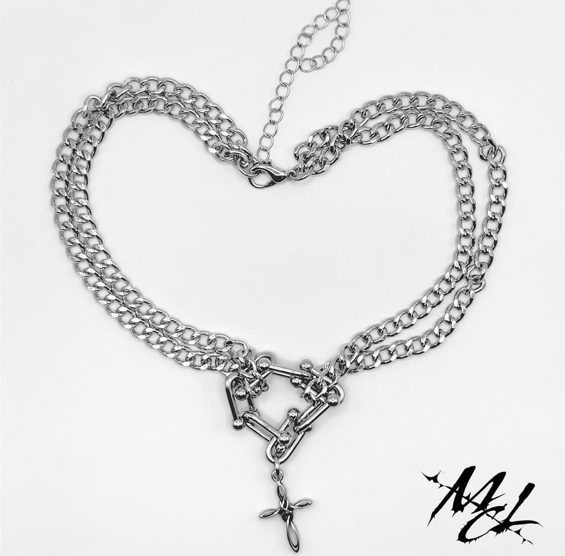 punk cross chain necklace 상품이미지1