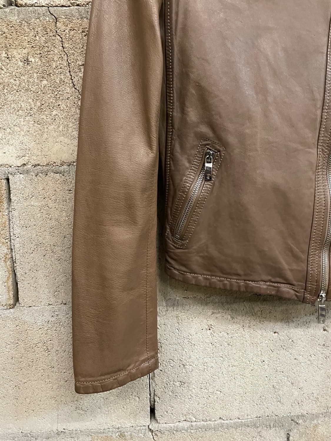 아르마니 진스 바이커 레더 자켓 상품이미지4