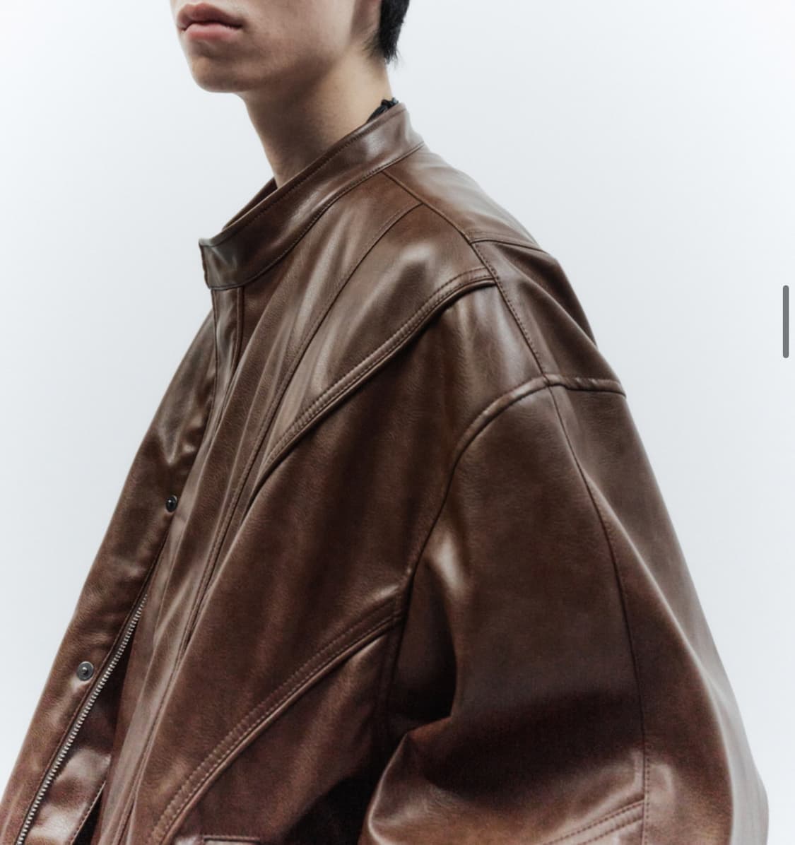 인사일런스 디바이드 포우 레더 점퍼 BROWN Free사이즈 상품이미지5