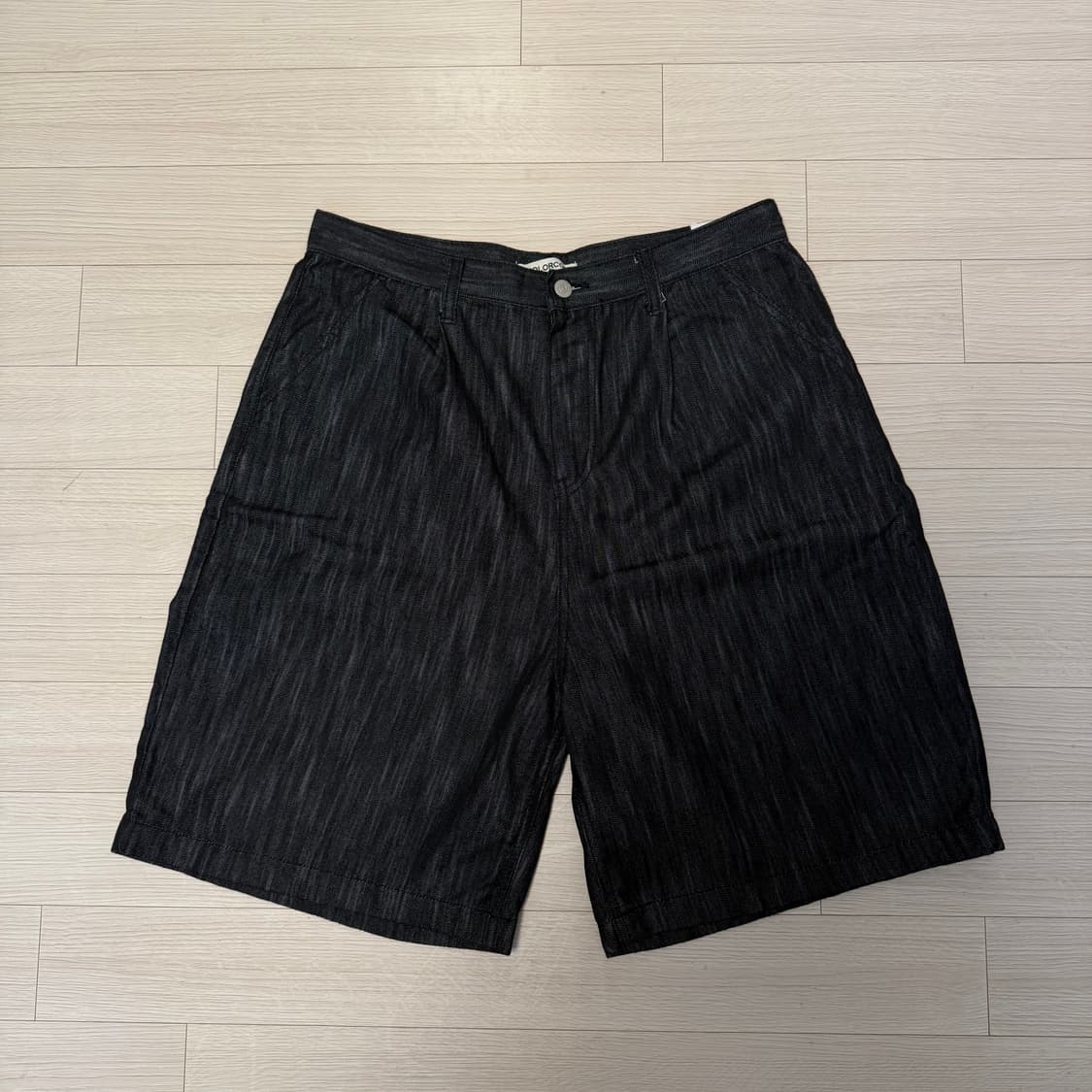 (L) 어널러코드 슬랍워싱 버뮤다 데님팬츠 블랙 상품이미지3