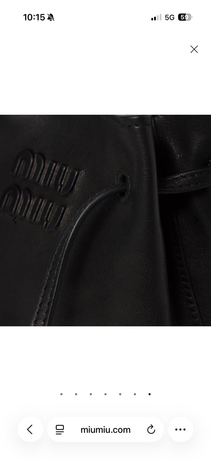 미우미우 나파 가죽 미니 백 블랙 (5NF460) 상품이미지6