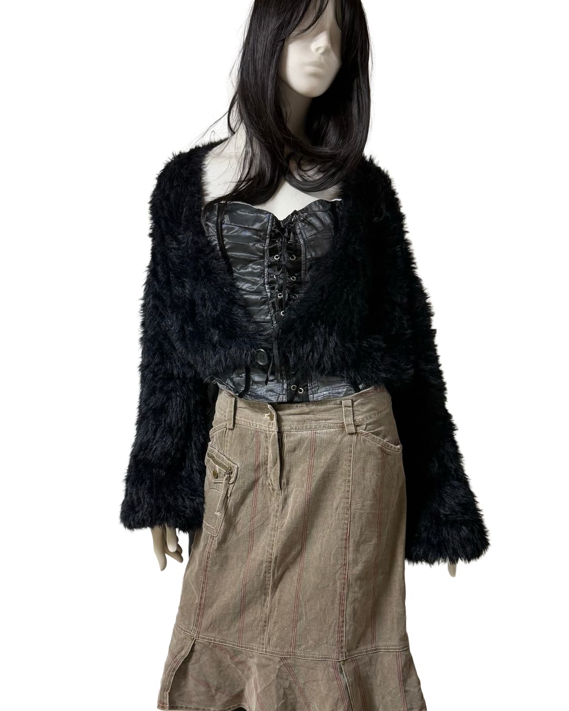 빈티지 퍼 볼레로 가디건 상품이미지3