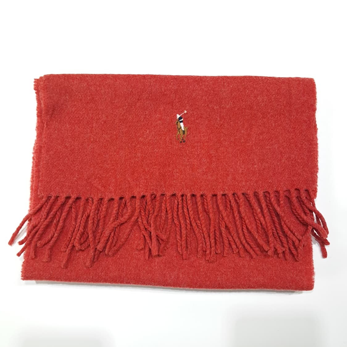 MX609 폴로 90s 이태리판 램스울 포니자수 레드 머플러 목도리 상품이미지7