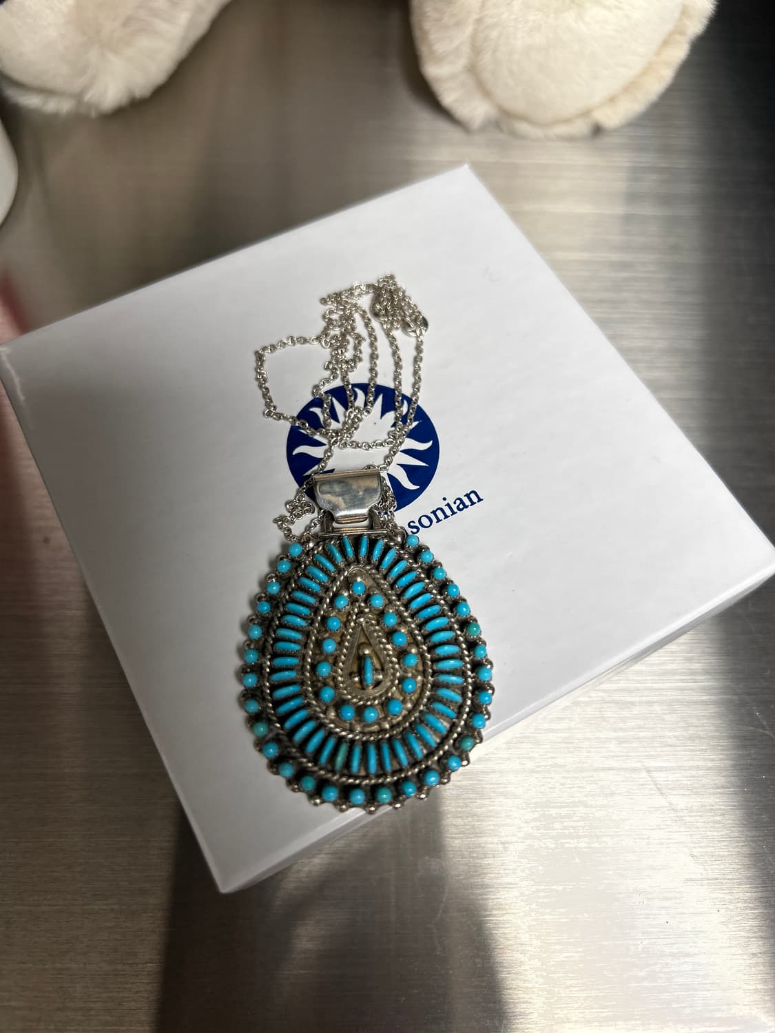 ZUNI 아티산 터키석 니들포인트 팬던트 목걸이 상품이미지4