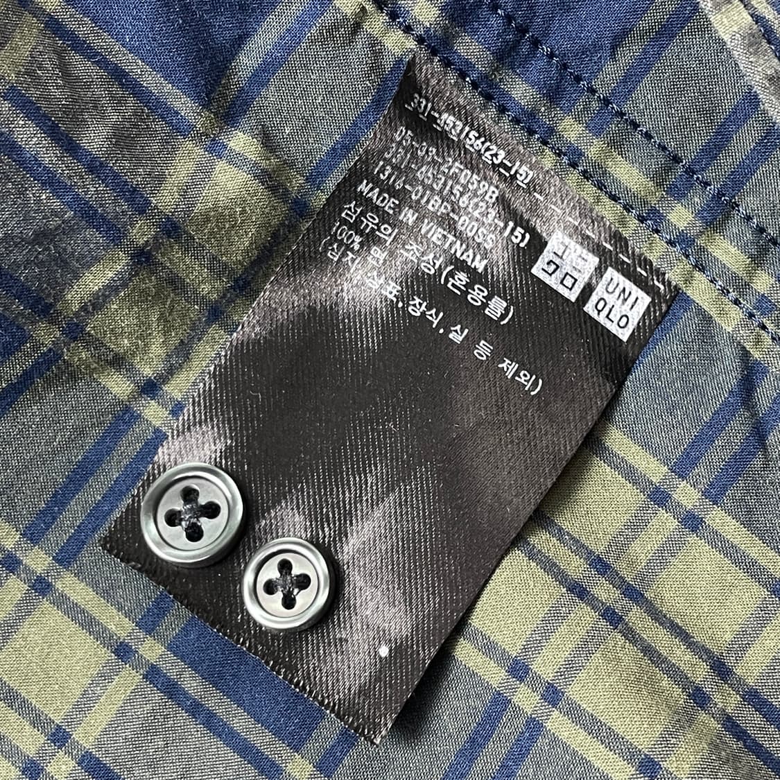 [중고] 유니클로 체크 셔츠 남방 긴팔 상품이미지4