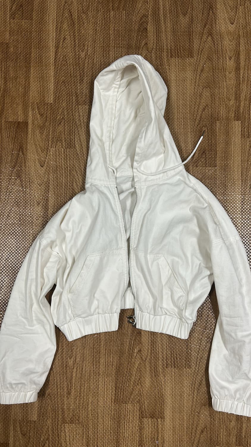 빈티지 흰색 세미크롭 투웨이자켓 상품이미지1