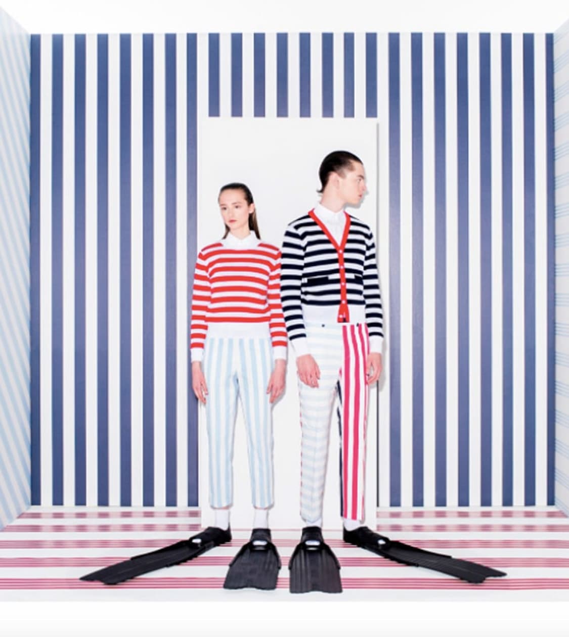 여) 톰브라운 x 코에 스트라이프 니트  상품이미지8