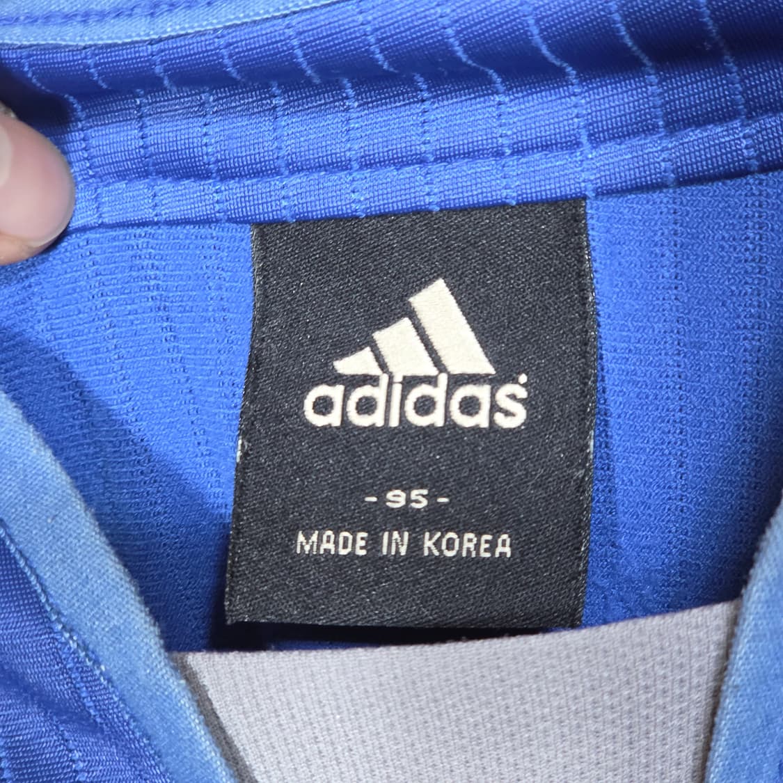 아디다스 블루 그레이 스트라이프 져지 롱슬리브 . 상품이미지8