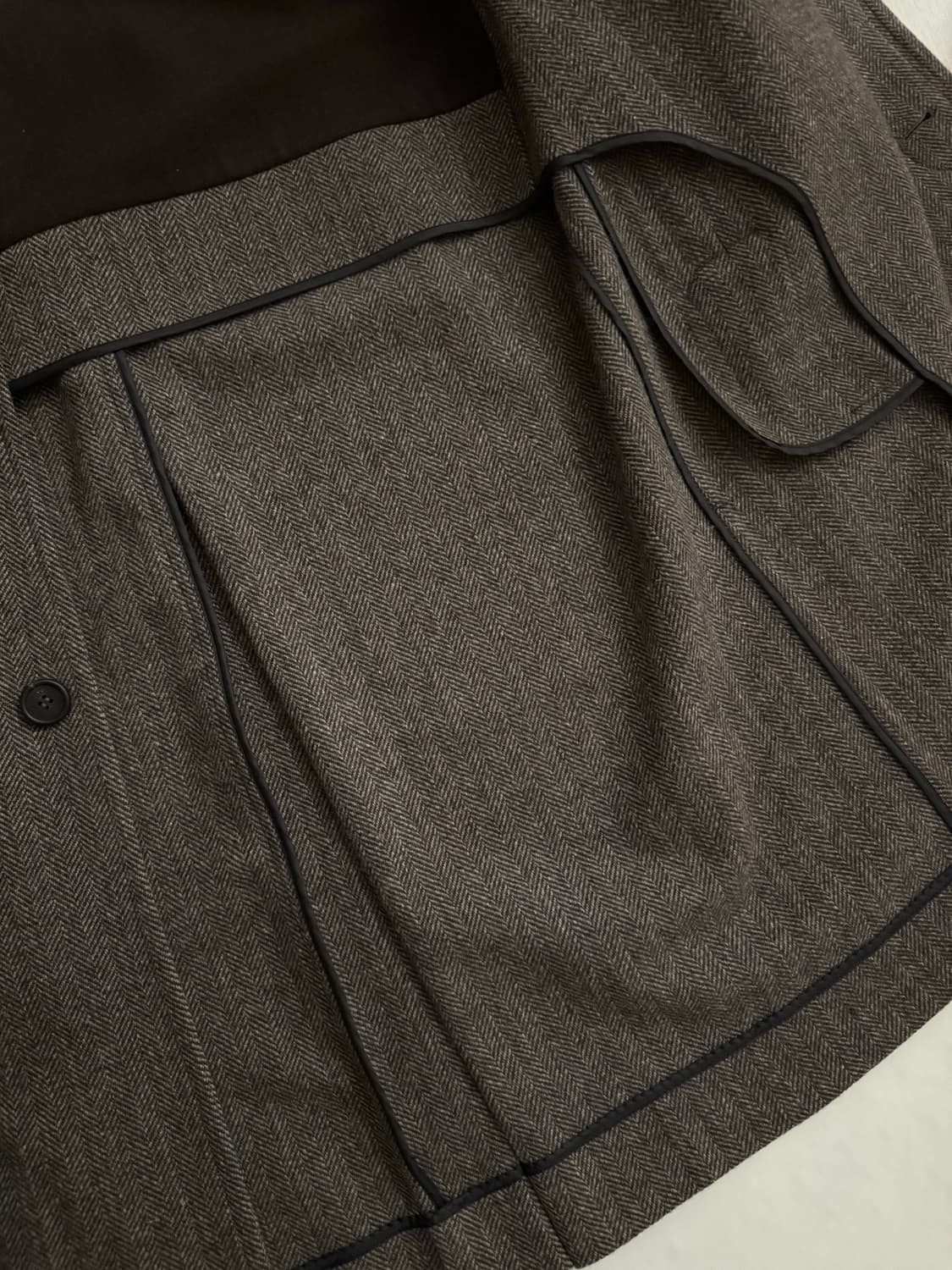 사르노 울 해링본 코트 상품이미지5