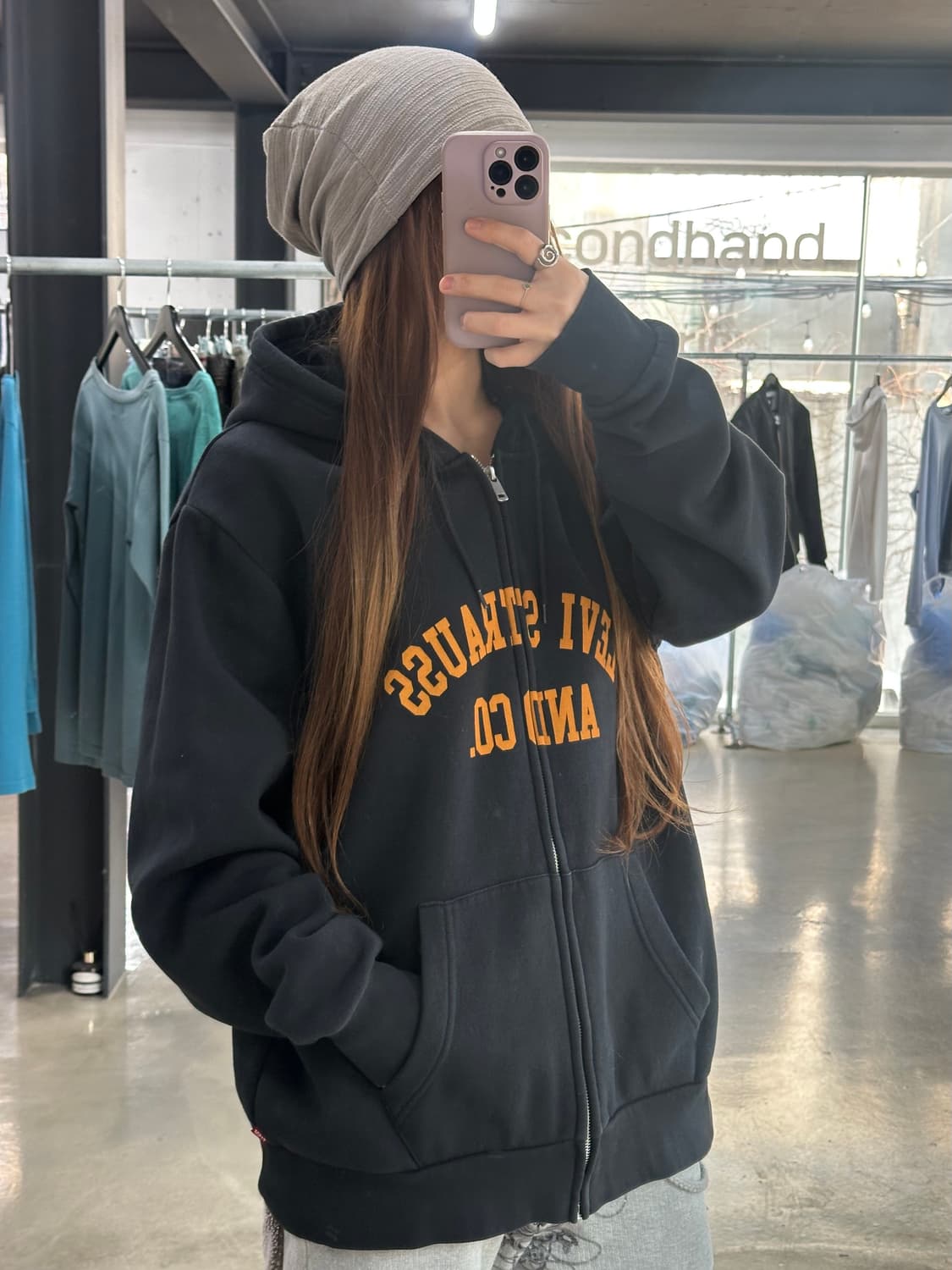 리바이스 아치로고 후드집업 상품이미지1