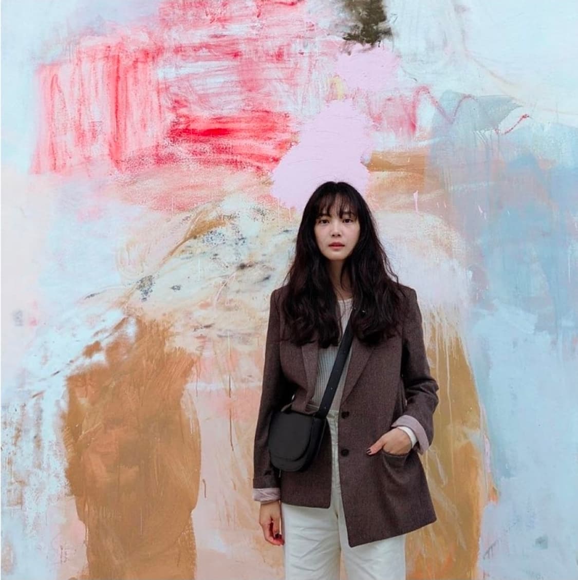 프론트로우 체크 캐시미어 블렌드 테일러드 블레이저 자켓 2 라이트브라운 상품이미지3