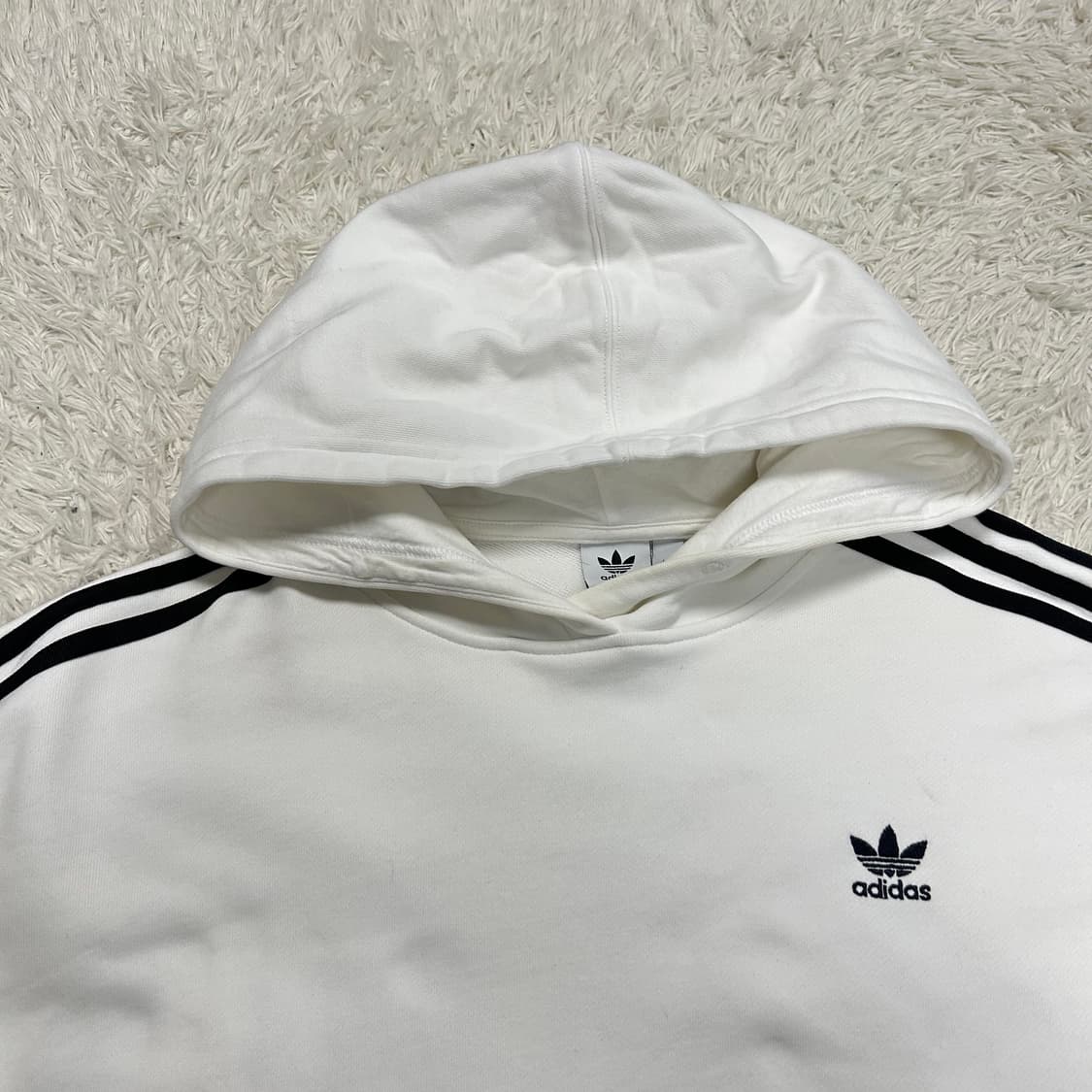 Adidas Firebird White Cropped Hoodie 상품이미지5