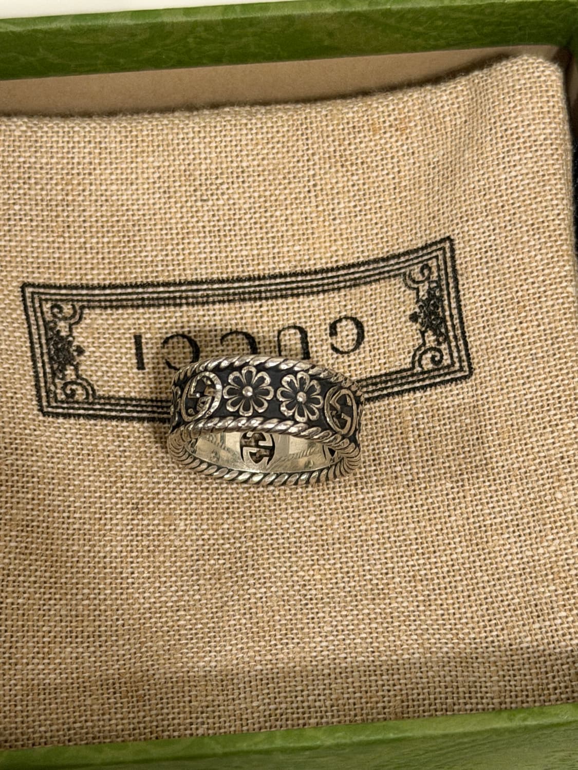 구찌 인터로킹 실버반지 14호 상품이미지1