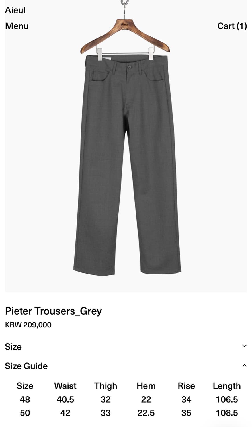 aieul Pieter Trousers grey 50 상품이미지1