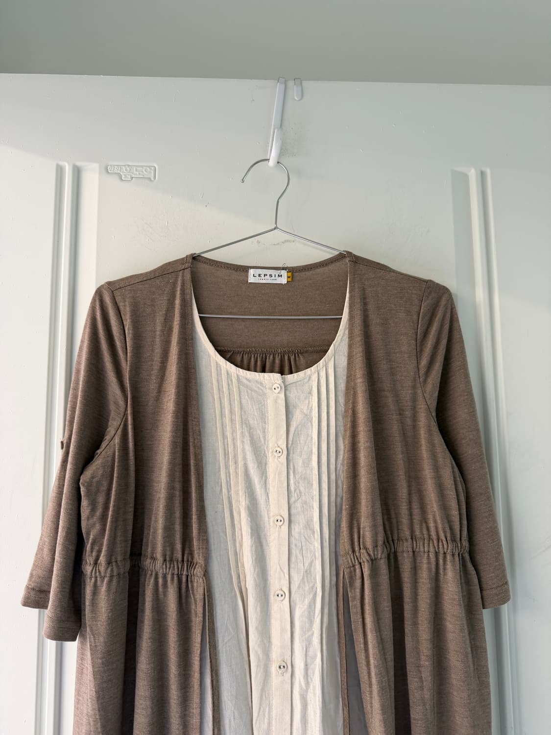 일본빈티지 베이지 레이어드 가디건원피스 상품이미지6