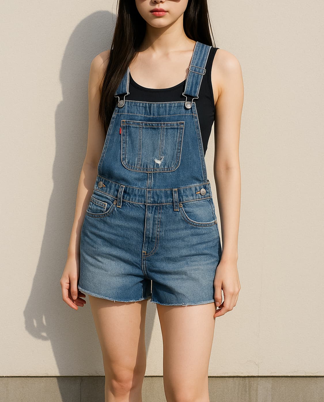 리바이스 데님 오버롤 반바지 멜빵바지 상품이미지1