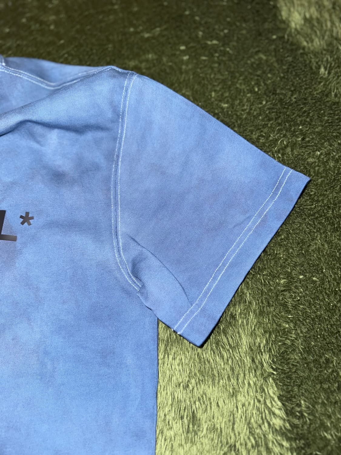 [L] ACW 어콜드월 러버 로고 핸드 다잉 소프트 터치 티셔츠 인디고 상품이미지4