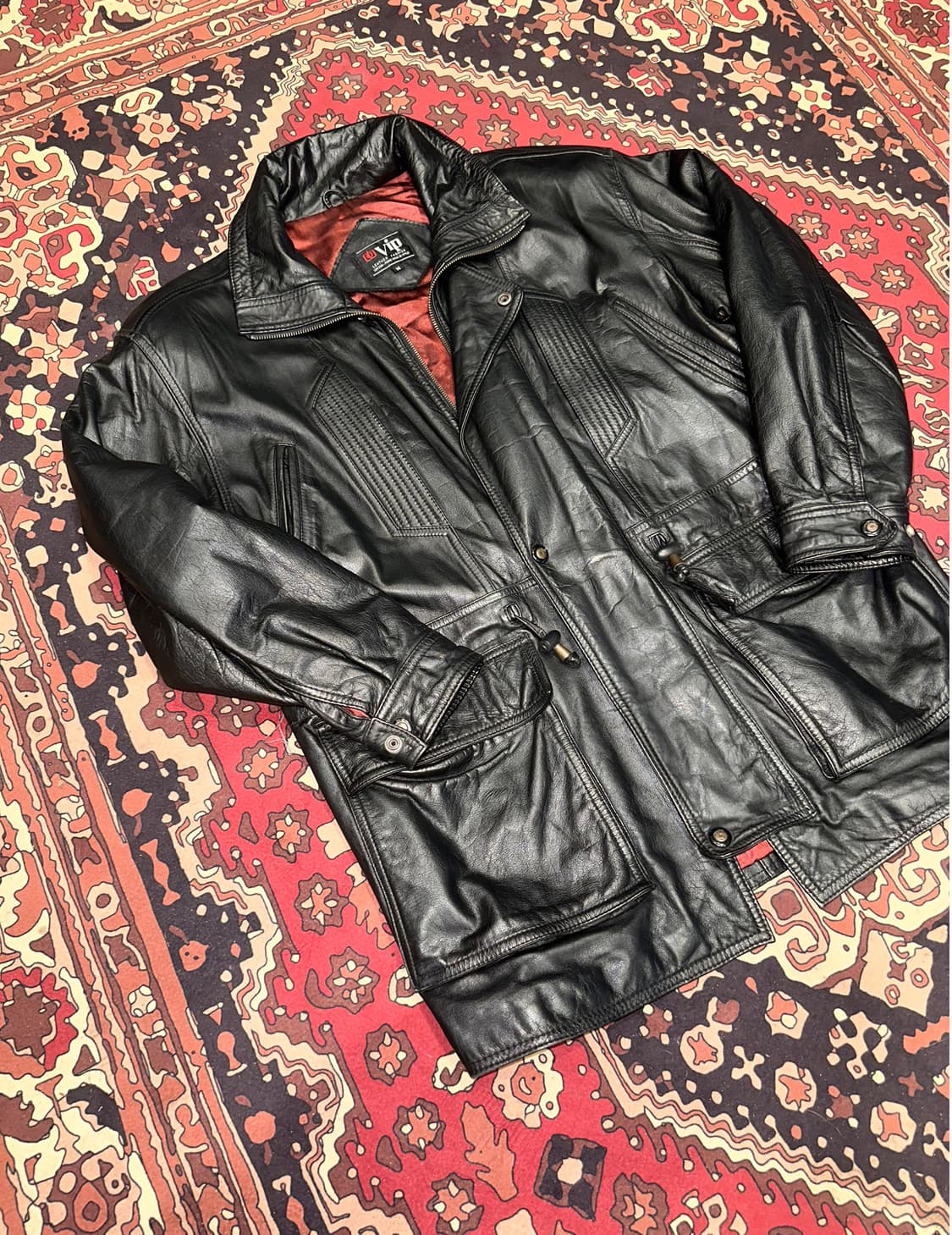 ( XL-2XL ) 가죽코트 가죽카코트 가죽하프 빈티지가죽 양가죽자켓 상품이미지2