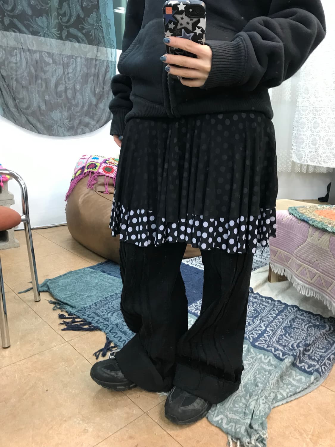 빈티지 여성 밴딩 도트 미니스커트  상품이미지1