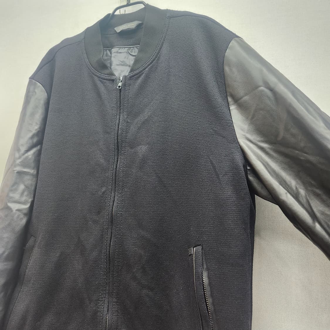 자라 에코 레더 배색 니트 봄버자켓  XL 상품이미지2