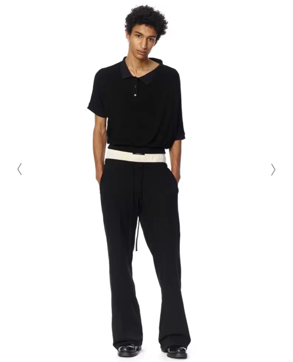 [2] 레이블리스 BLACK ASYMMETRIC POLO SHIRT 상품이미지3
