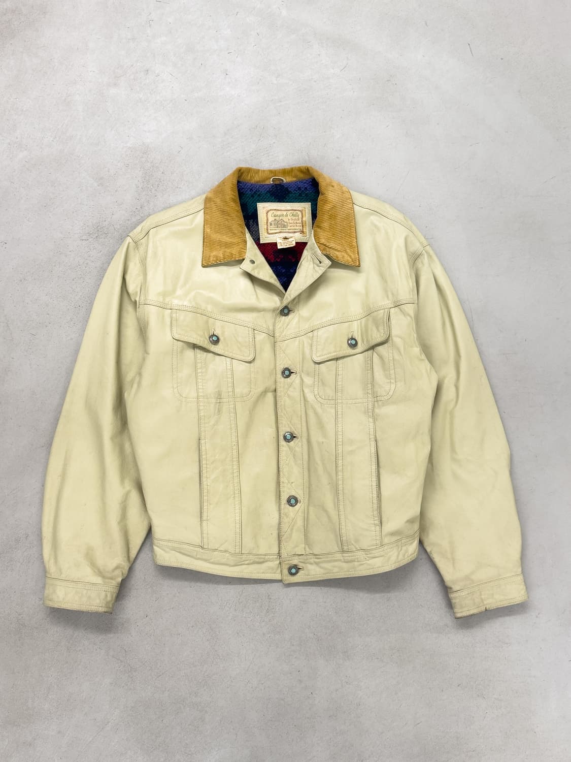  90s Canyon de Chelly 레더 트러커 자켓 상품이미지2