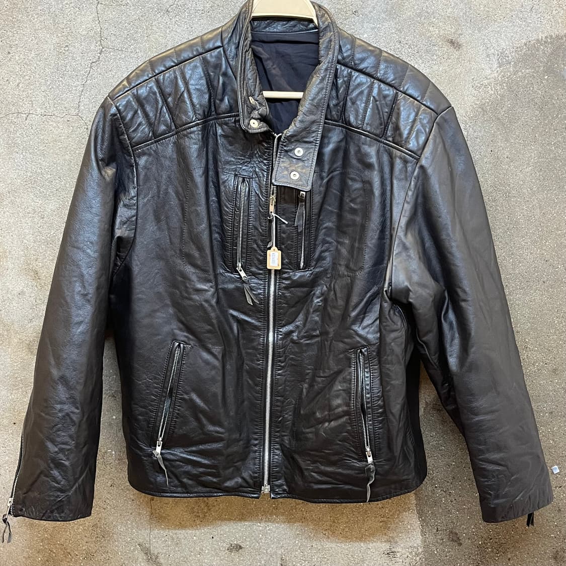 미국 빈티지 블랙 소가죽 라이더 자켓 상품이미지2