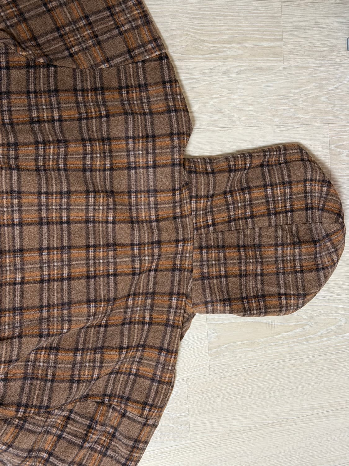 스컬프터 브라운 체크 후리스 후드티 상품이미지8