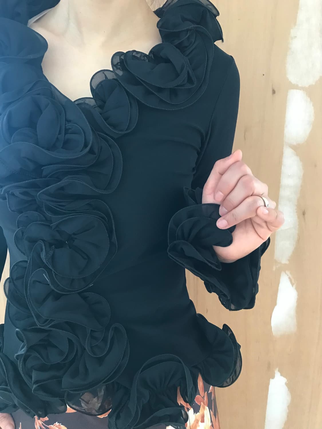 vintage black rose blouse 상품이미지2