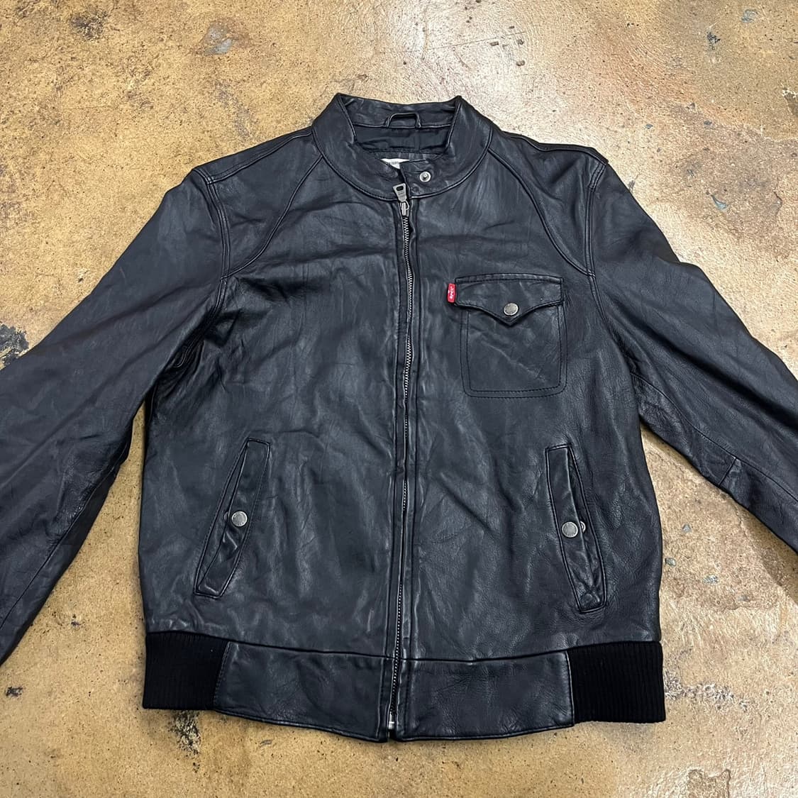 [정품/L,95] 리바이스 블랙 램스킨 봄버 자켓 b17 상품이미지3